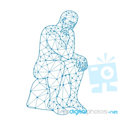 Future Man Thinking Nodes Stock Image