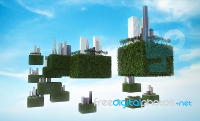 Future Sky City In Sky Stock Image