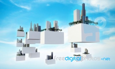 Future Sky City In Sky Stock Image