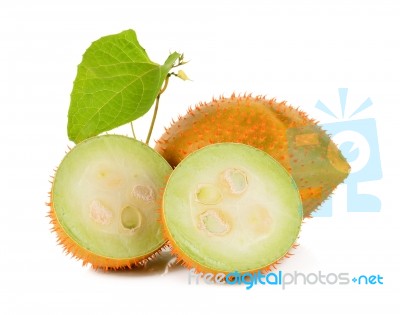 Gac Fruit Isolated On The White Background Stock Photo