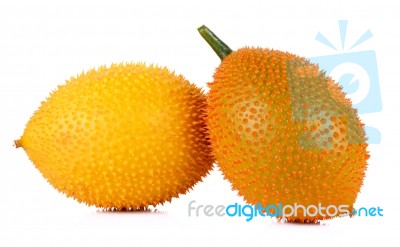 Gac Fruit Isolated On White Background Stock Photo