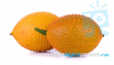 Gac Fruit Isolated On White Background Stock Photo