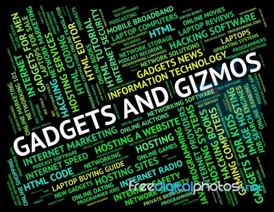 Gadgets And Gizmos Represents Mod Con And Tools Stock Image