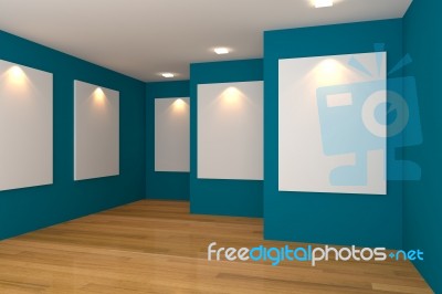 Gallery Blue Room Stock Image