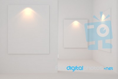 Gallery with spotlight Stock Image