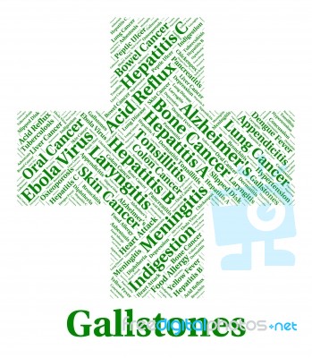 Gallstones Illness Means Poor Health And Ailments Stock Image