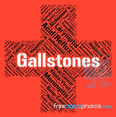 Gallstones Word Represents Ill Health And Afflictions Stock Image