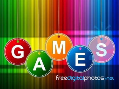 Games Play Means Gamer Leisure And Entertainment Stock Image