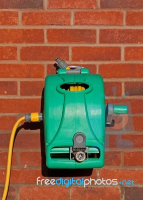 Garden Hose Reel Kit Stock Photo