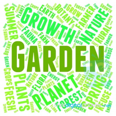 Garden Word Representing Outdoor And Gardening Stock Image