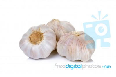 Garlic Isolated On The White Background Stock Photo