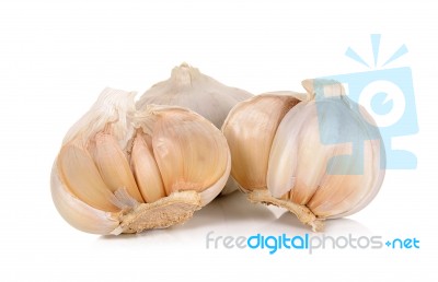 Garlic Isolated On The White Background Stock Photo