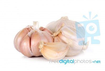 Garlic Isolated On The White Background Stock Photo