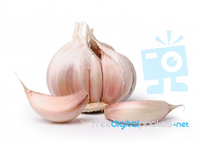 Garlic Isolated On White Background Stock Photo