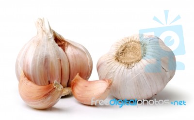 Garlic Isolated On White Background Stock Photo