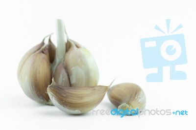 Garlic Isolated On White Background Stock Photo