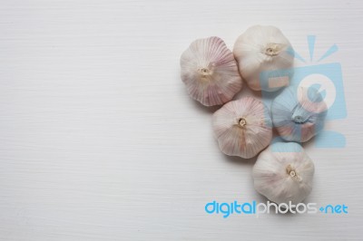 Garlic On White Background Stock Photo