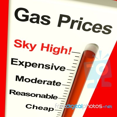 Gas Prices Sky High Monitor Stock Image