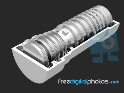 Gas Turbine Jet Engine Propulsion Blades Stock Image