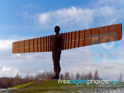 Gateshead, Tyne And Wear/uk - January 19 : View Of The Angel Of Stock Photo