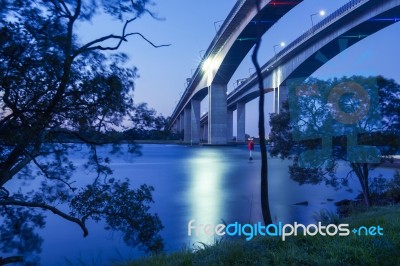 Gateway Bridge Motorway In Brisbane Stock Photo