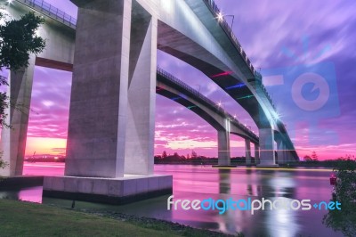 Gateway Bridge Motorway In Brisbane Stock Photo