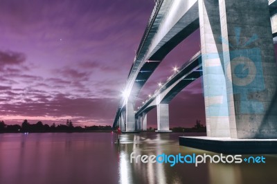 Gateway Bridge Motorway In Brisbane Stock Photo