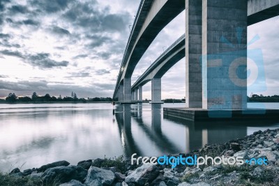 Gateway Bridge Motorway In Brisbane Stock Photo