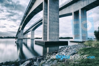 Gateway Bridge Motorway In Brisbane Stock Photo