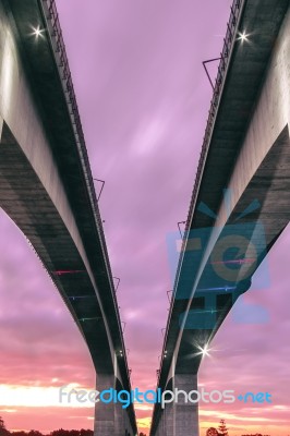 Gateway Bridge Motorway In Brisbane Stock Photo