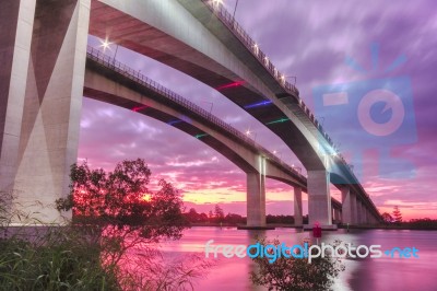 Gateway Bridge Motorway In Brisbane Stock Photo