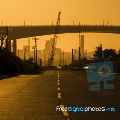 Gateway Bridge Motorway In Brisbane Stock Photo