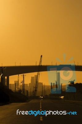 Gateway Bridge Motorway In Brisbane Stock Photo