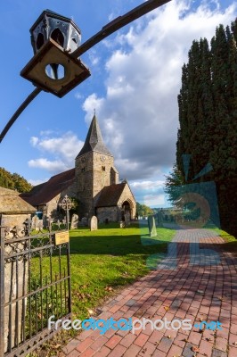 Gateway To Burwash Church Stock Photo