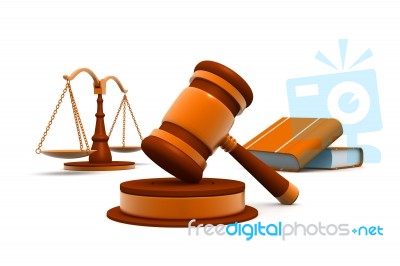 Gavel And Books Stock Image