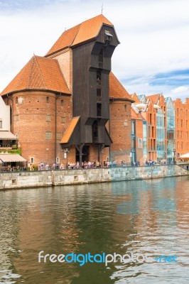 Gdansk Old Crane, Poland Stock Photo