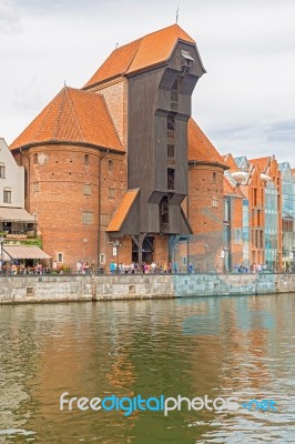 Gdansk Old Crane, Poland Stock Photo