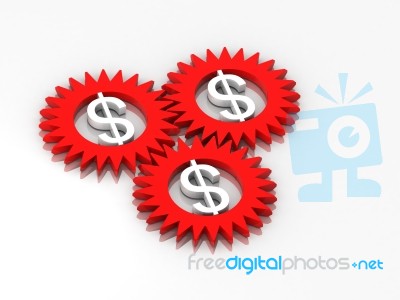 Gear And Doller Stock Image