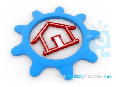 Gear And House Stock Image