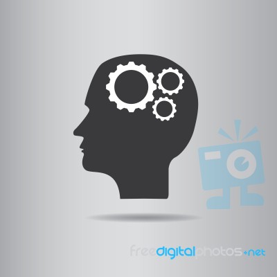 Gear In Head  Illustration  Stock Image