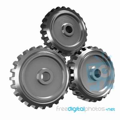 Gears On White Background Stock Image