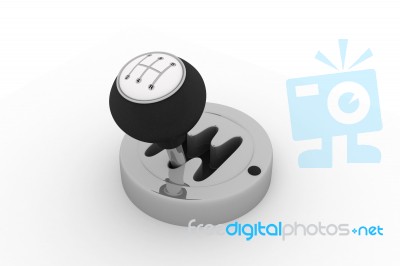 Gearshift. 3d Image. Isolated White Background Stock Image