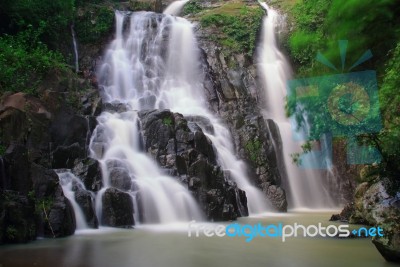 Gedangsari Waterfall Stock Photo