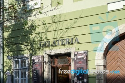 Gelateria In The Castle Area Of Budapest Stock Photo