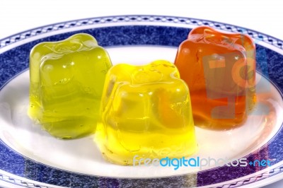 Gelatin On White Stock Photo