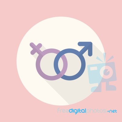 Gender Symbol Flat Icon Stock Image