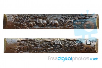 General Art Carve On Teak Stock Photo