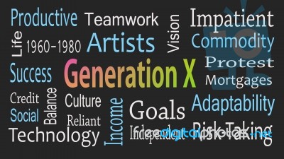 Generation X Word Cloud Concept With Great Terms Such As Now Stock Image