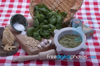 Genovese Pesto Sauce Stock Photo