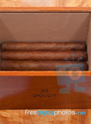 Genuine Cuban Cigars Stock Photo